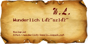 Wunderlich László névjegykártya